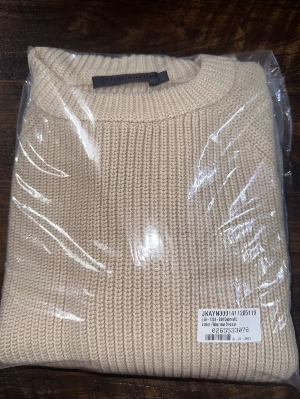 JENNI KAYNE Cotton Fisherman Sweater -Size L - Picture 5 of 5